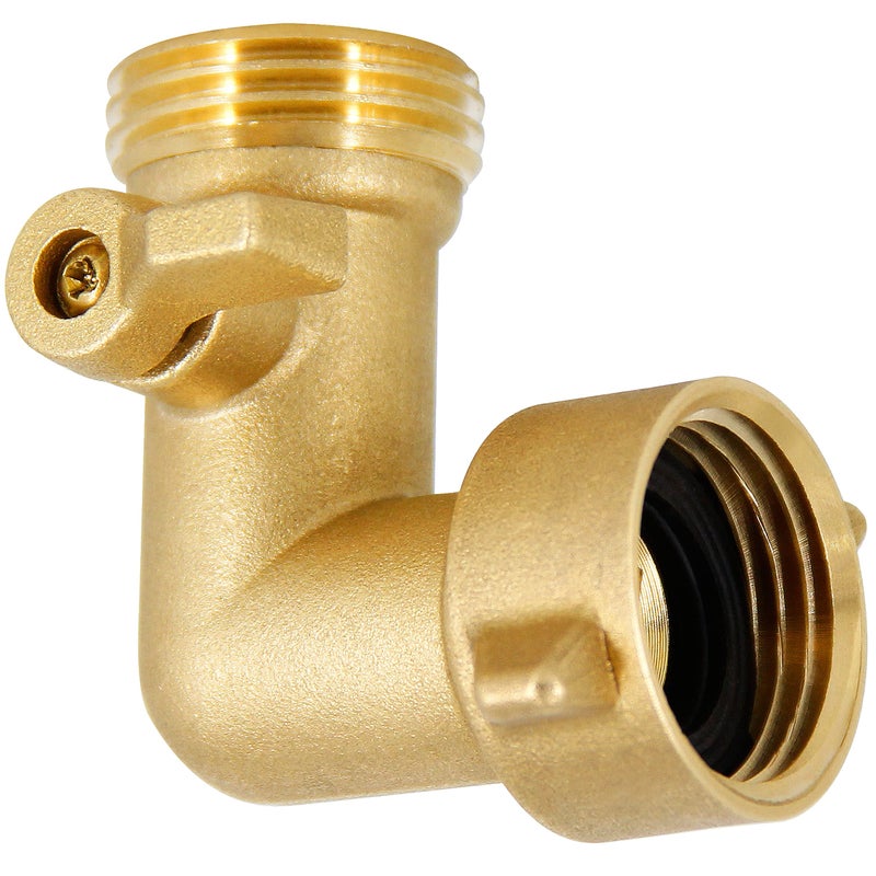 Lifynste Garden Hose Elbow Connector, 90 Degree Brass Garden Hose Elbow Adapter with Shut Off Valves, 2 Pack - Image 5